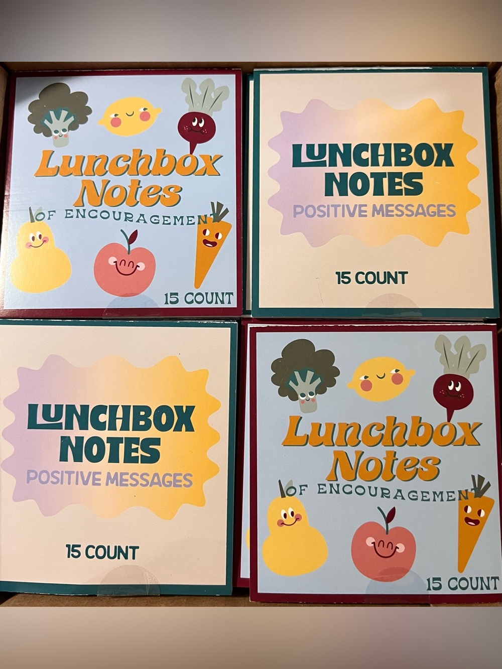 22 pack of Lunchbox Notes - Positive Messages 15 Notes each pack 330 Notes Total